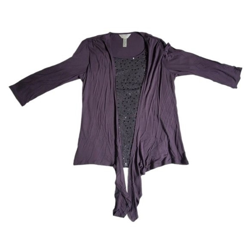 Three Seasons Maternity Layered Top with Sequin Accents Size S